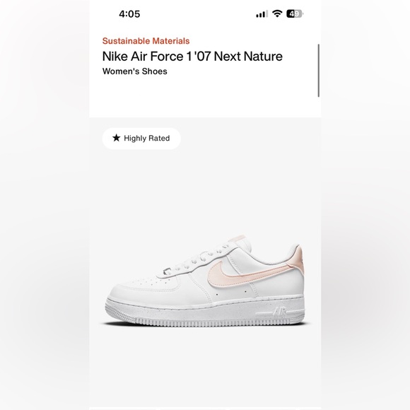 Women’s size 8 Nike Air Force 1 ‘07 Next Nature - Picture 8 of 8